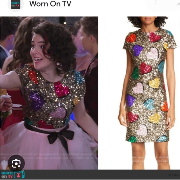 Alice + olivia Nat Heart Sequin Mini Dress Size 0 - Picture 13 of 16